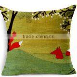 Fox Printed High Quality Canvas Pillow Covers Wholesale thumbnail-4