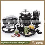 22PCS hot sale cookware set removable handles