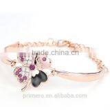 Fashion Jewelry Good Luck Clover Crystal Love Charm Bracelets Bangles for Women thumbnail-4