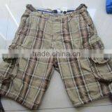 2012 Mens Fashion Yarn Dyed Cargo Shorts With Many Pockets