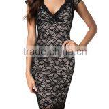 Latest Modern Short Dresses Celebrity Mermaid Dress Pattern Insert Mesh Panel Dress Black Sleeveless Mesh Dress thumbnail-5