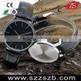 Cheap Stainless Steel Black Watches With Changeable Leather Straps thumbnail-5