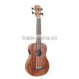 30inch koa body electric ukulele bass,4 strings 30" hawaii bass with aquila strings