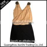 New Arrival Latest Dress Designs Cheap Pink and Black Fashion Off-shoulder Fat Women Dress thumbnail-1