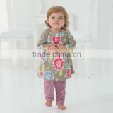 DB782 dave bella 2014 fall/winter printed long sleeve baby clothing sets for girl wholesale printed sets baby clothing sets