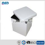 Factory Direct Folding Leather Ottoman Pouf Storage