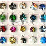 Jet Black Sew on Round Rhinestones Machine Cut Glass Chaton in Silver Claw thumbnail-2