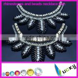 2014 New Design crystal applique 100% handmade beads and rhinestone necklace trim for cloth decorations