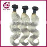 Unprocessed 7a Chinese Gold Vender Straight 1b Grey Ombre 100 Human Hair for Sale thumbnail-1