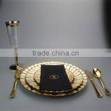 6"Plastic Disposable Gold Dinner Plate With Folwer Brim thumbnail-4