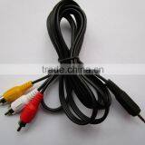2.5mm Mini AV Male to 3RCA Female M/F Audio Video Cable Stereo Jack Adapter Cord