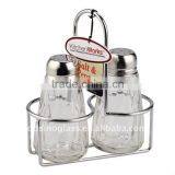 SINOGLASS 2 Pcs Cone Shape Galss Salt&pepper Bottle Set With Rack thumbnail-1