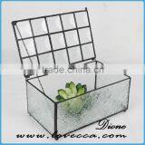 Metal Decoration Vintage Gift Cabinet Display Home Stained Glass House Container thumbnail-4