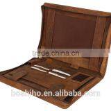 Custom Genuine Top Layer Leather Men's Portfolio Travel Organizer