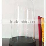 >_<High Borosilicate Custom Dome Jar With Wooden Tray, Cupcake Stand Covers, Cloche Cheese Base Decorative Glass Terrarium Cover thumbnail-5