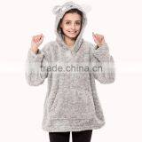 2016 New Snuggle Fleece Embroided Pullover Sweatshirt Plus Size Animal Hoodies Sweatshirt With Ears and Hood thumbnail-4