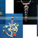 Gemstone 7 Chakra Metal Pendants