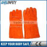 Full Palm Orange Leather Gloves for Welding thumbnail-1