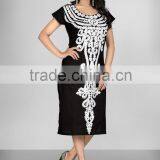 Chain Stitch Embroidery Top of Black Color