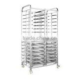 Hotel Stainless Steel Double-Container Service Trolley thumbnail-1