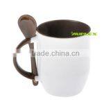 Sublimation Blanks Printable Mug With Spoon Sublimation White Mug (M-SF) thumbnail-1