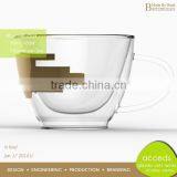 Decorative Unique Design Latte Coffee Glass Mug thumbnail-2