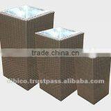 3Pcs Square PE Rattan Garden Flower Planter 2012 thumbnail-1