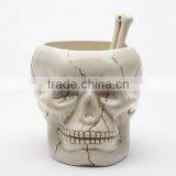 White Ceramic Skull Bowl& Skeleton Hand Spoon thumbnail-2