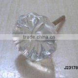Glass Knob in Clear Glass Flower Shape Available in All Colours thumbnail-1