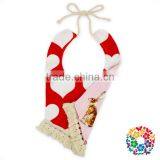 Rainbow Polka Dot Tassel Newborn Toddler Tassel Adjustable Soft Bibs thumbnail-2