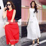 New Fashion Latest Design Lady Sexy Chiffon Maxi Dresses,long Dress With Waist Belt Women thumbnail-1