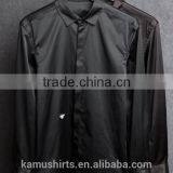 Men's Black Satin Dress Shirts Tie&hanky Man Satin Shirt thumbnail-1