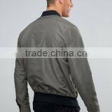 2017 High Quality New Design Durable 100% Polyester Smooth Woven Grey Rib Cuffs Running Casual Men Motorcycle Jacket thumbnail-2