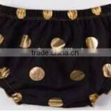 Wholesale Latest Design Girls Sequin Polka Dot Cotton Toddler Infant Shorts Baby Bloomers With Golden Dots thumbnail-3