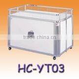 Red Wood Folding Trolley Cart Supermarket Trolley Promotion Item thumbnail-2