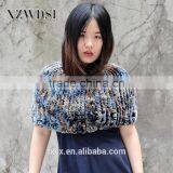 CX-B-44A Highly Stylish Fashion Mixed Color Lady Rabbit Fur Shawl thumbnail-1