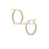 Tri Tone Gold Plated Hoop Earrings thumbnail-1