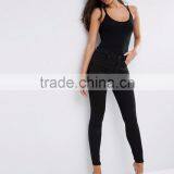 Women Double Strap Cross Back Bodysuit Plain Black Sexy Crisscross Jmpsuit For Summer Fitness One Piece Underwear thumbnail-6