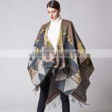 2017 Spring New Item Ladies Scarf Western Style Bohemia Style Tassels Model Imitated Cashmere Material Women Cloak thumbnail-1