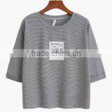 2017 Letters Contracted Comfortable Round Collar Cotton Short Sleeve T-shirt thumbnail-3