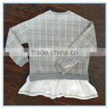 Kids Custom Fake Two Pieces Crewneck Sweatshirt Two Colors Sweatshirts Hoodies Girls Top Check Shirt thumbnail-2