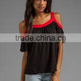 Contrast Color Shoulder Straps Tops thumbnail-1