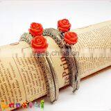 8.5cm Rose Flower Antique Bronze Embossed Sewing Handbag Kiss Lock Frame thumbnail-2