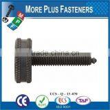 Made in Taiwan Metric Coarse Brass Round Head Metric Knob Black Oxide Stainless Steel Gibraltar Knurled Thumb Screw thumbnail-1