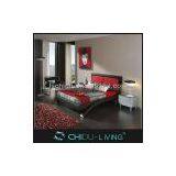 Leather Queen Bed, Modern Leather Double Bed, Black Leather Bed thumbnail-1