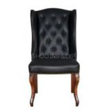 Contemporary Black Leather Dining Chairs