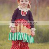 Factory Price Bib Ruffle Stripe Custom Girls Wholesale Wear thumbnail-5
