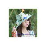 Colorful Flowers Fascinator Straw Beach Hat for Summer / Spring / Autumn