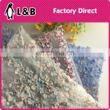 New design popular beautiful 3D flower polyester lace fabric mesh