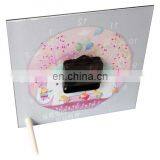 Glass Frame Clock With Stand Blank Sublimation Glass Photo Frame With Clock thumbnail-2